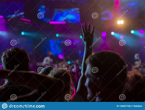 Cheering Crowd At A Rock Concert Stock Photo Image Of