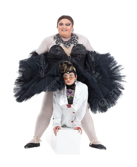Two Drag Queens Performing Together Dancer On Drag Queen Comedy Tutu