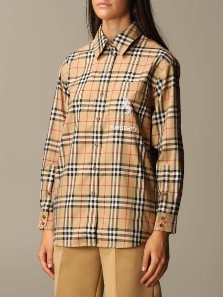 Burberry Carlota Oversized Cotton Shirt With Vintage Check Pattern