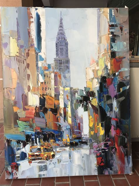 Abstract Knife Building Painting City Painting City Art Abstract