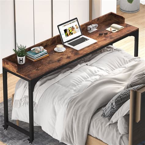 Buy Tribesigns Overbed Table With Wheels Queen Size Mobile Computer
