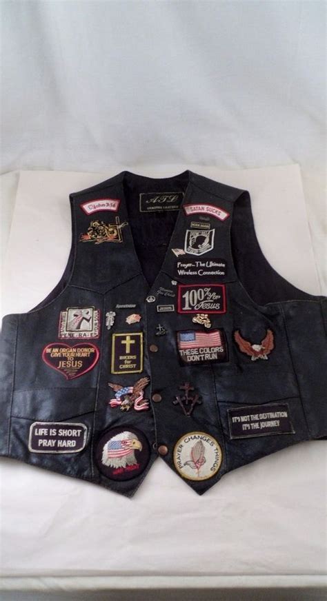 Atl Leather Motorcycle American Christian Biker Mc Vest W 37 Patches