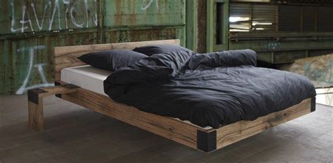 zwevend bed oud eiken staal gussta bed floating bed