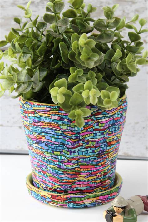Colorful Indoor Pot For Plant With Coaster Etsy Uk Colorful