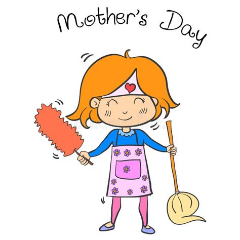 Happy Mother Day Cartoon Collection Stock Vector Illustration Of