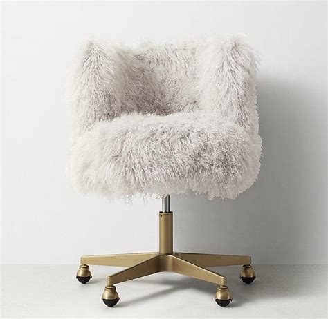 White wood office chair sorumime. White Faux Fur Acrylic Legs Desk Chair