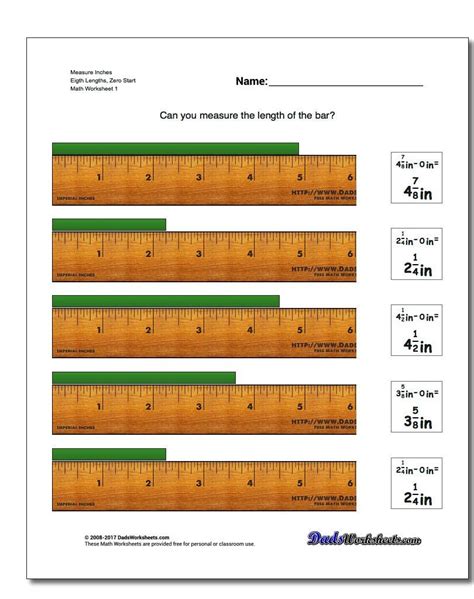 For each measurement, fill in the blanks in each fraction.all measurements are in inches. 20 Reading A Tape Measure Worksheet | Worksheet for Kids