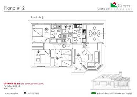 Planos de casas 2 recamaras. Planos de casas de una planta - Canexel - Casas de madera