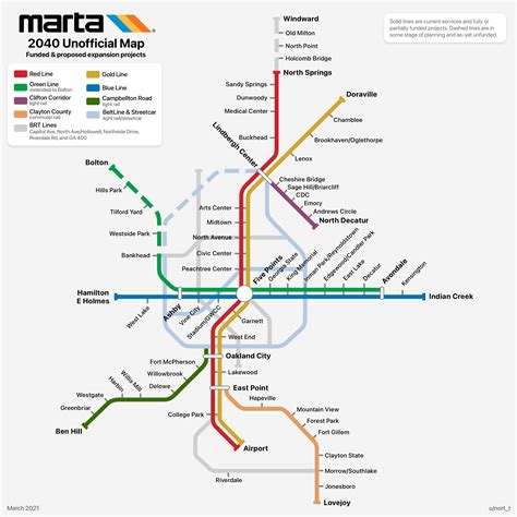 Atlantas Marta System In About 20 Years With Currently Planned Projects Rtransitdiagrams