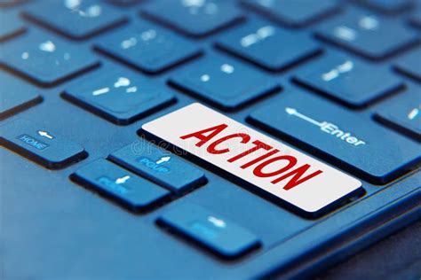 Laptop Computer Keyboard With Action Button Stock Photo Image Of