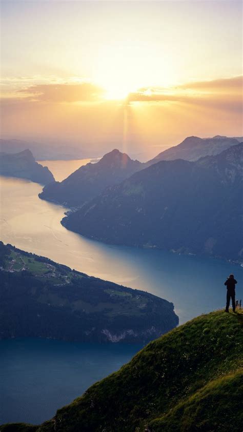 Wallpaper Lake Lucerne Switzerland Landscape Lake
