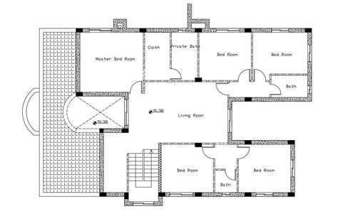 Free Autocad House Floor Plan Design Dwg File Cadbull Unique Home