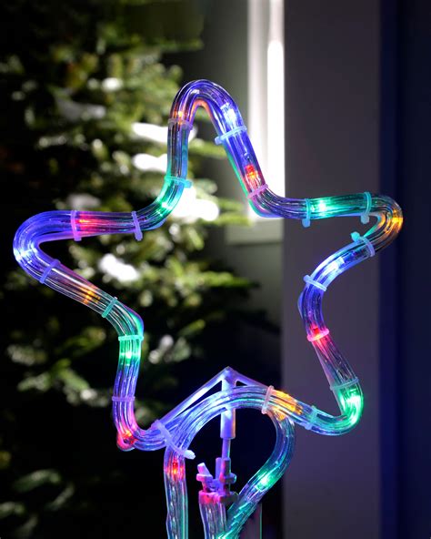3d Pre Lit Christmas Tree Rope Light Silhouette 80 Cm Multi Colour