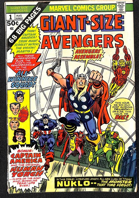Giant Size Avengers 1 1974 Comic Books Bronze Age Marvel