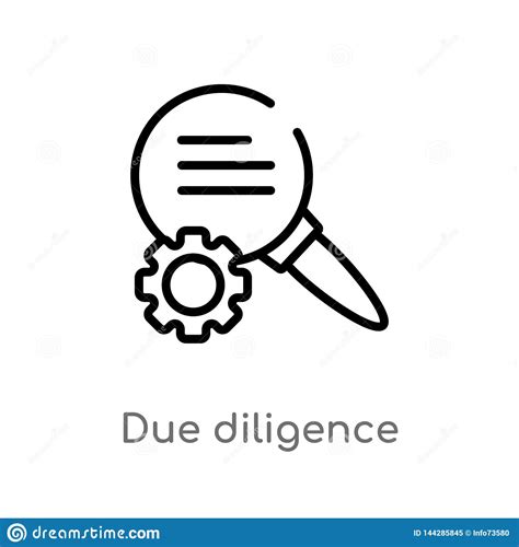 Due Diligence Editable Symbol Design On White Background Stock