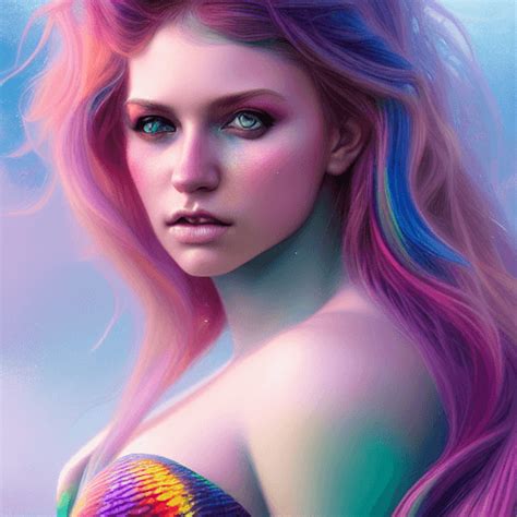 Beautiful Full Body Mermaid Portrait · Creative Fabrica