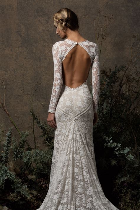 Valentina Backless Lace Wedding Dress Dreamers And Lovers