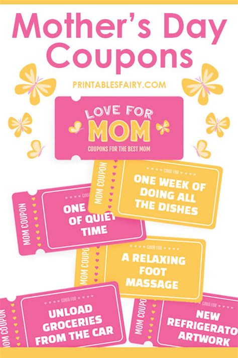 Personalized books and gifts that are perfect for mother's day. Printable Mother's Day Coupons - The Printables Fairy