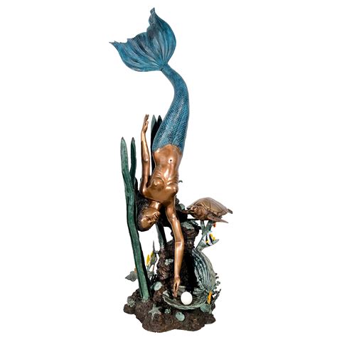 Bronze Mermaid Tier Fountain Metropolitan Galleries Inc