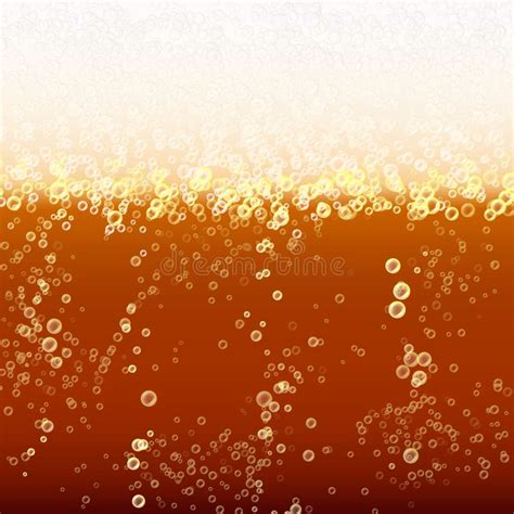 Close Up Light Beer With Foam And Bubbles Vector Background Fresh Beverage Beer Illustration