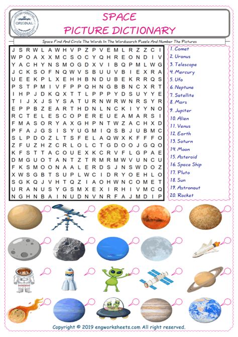 Solar System Vocabulary Word Search