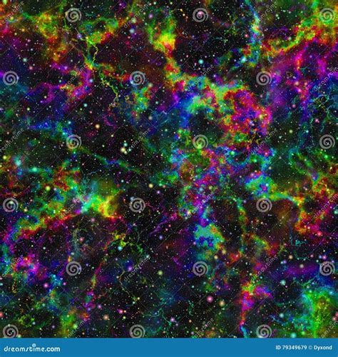 Abstract Colorful Universe Rainbow Nebula Night Starry Sky Multicolor