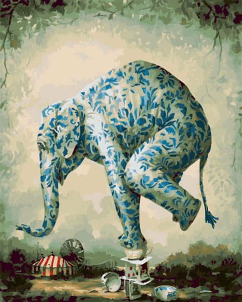 Circus Elephant Animals Paint By Number Paint By Numbers For Adult