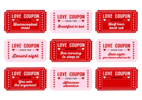 Free Printable Love Coupons For Couples On Valentines Day Catch My Party