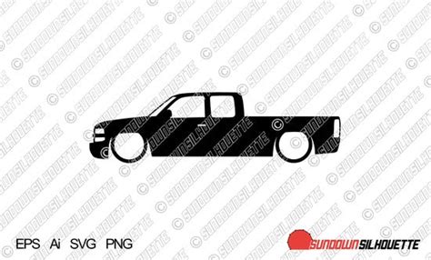 Digital Download Vector Graphic Lowered Chevrolet Silverado Extended