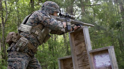 A Marine During A Sniper Course At USMC Base Camp Lejeune N C Apr