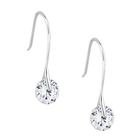 Simply Silver Sterling Silver Cubic Zirconia Tension Drop Earring