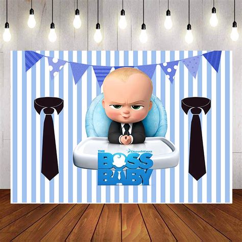 Boss Baby Shower Backdrop Vinyl Blue Balloons Backgrounds For Custom