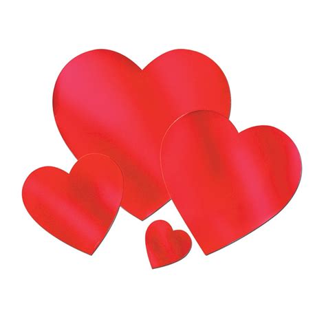 Foil Heart Cutout Red Foil 2 Sides Red Foil Party Supplies Valentines