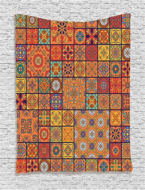 The pattern features a modern geometric textured inspired design worked in the tapestry crochet technique. Moroccan Decor of Moroccan Style Geometric Patterns Floral Ornamental Patchwork Print Bedroom ...