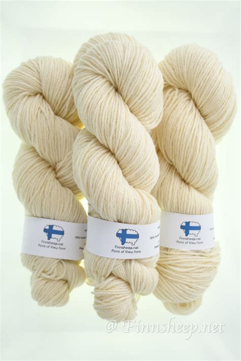 Local Wool And Bamboo 3 Ply Natural White Yarn Worsted Weight 7822
