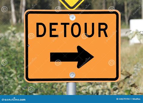 Detour Sign Stock Photo Image Of Mounted Close Traffic 44679194