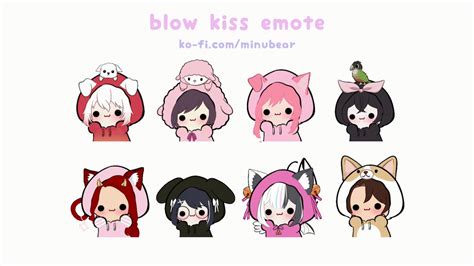 Minu 🧸 On Twitter Chuuuuu~ More Blow Kiss Emotes Done Thank U So