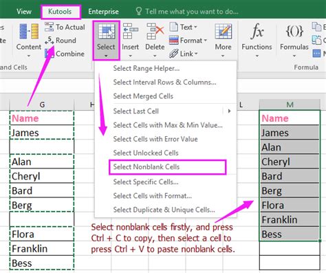 The new blank text for username copy directly after this colon: How to copy and paste only non-blank cells in Excel?