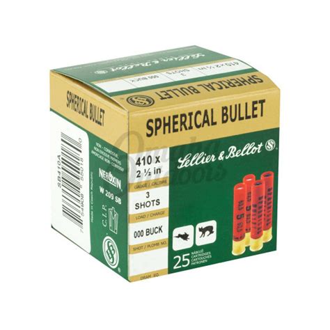sellier and bellot ammo 410 bore 2 1 2 inch 000 buckshot 25 round box omaha outdoors