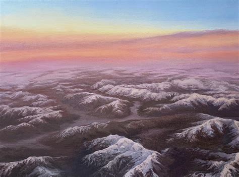 New Zealand Mountains Aerial View Painting By Steph Moraca Fine Art