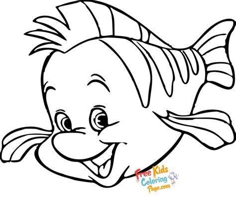 Little Mermaid Flounder Coloring Pages At 815