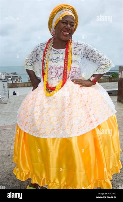Brazilian Woman Of African Descent Wearing Traditional Baiana Costume