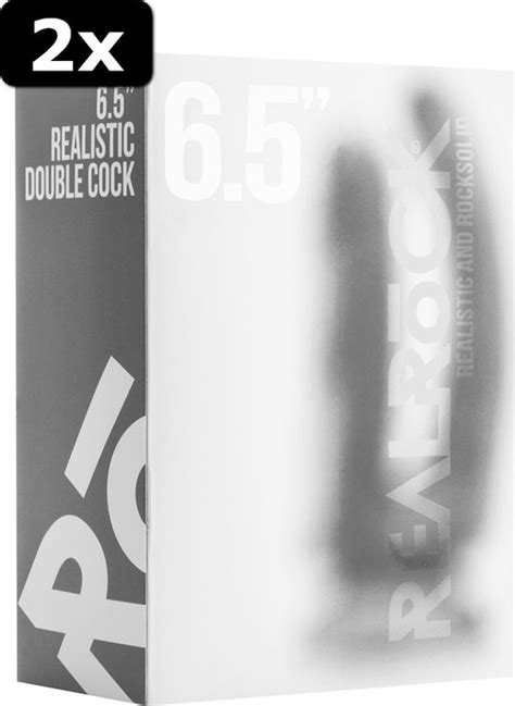 2x Realistic Double Cock 65 Inch Translucent