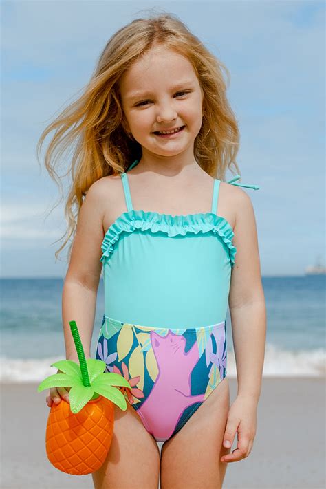 Lanirescert Girls Swim One Piece Swimsuit