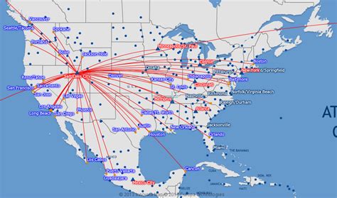 Delta Air Lines route map - North America from Salt Lake City