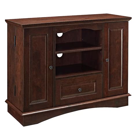 Welwick Designs Tall Traditional Wood Tv Stand With Storage For Tvs Up
