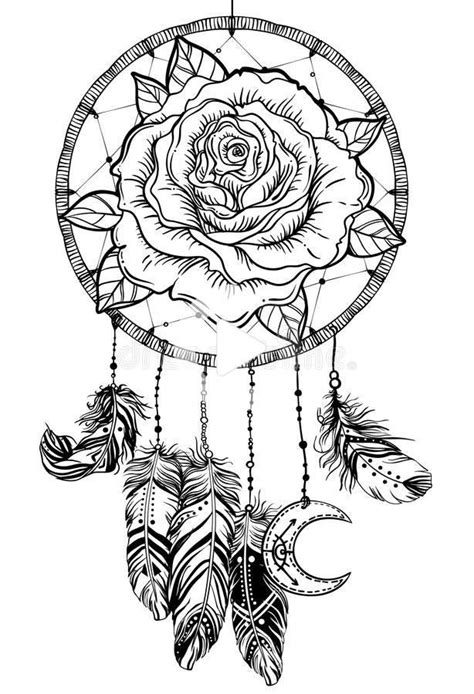 Dream Catcher With Rose Flower Detailed Vector Illustration Iso Stock