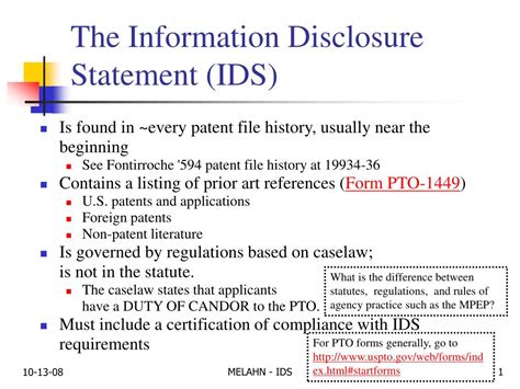 PPT - The Information Disclosure Statement (IDS) PowerPoint ...