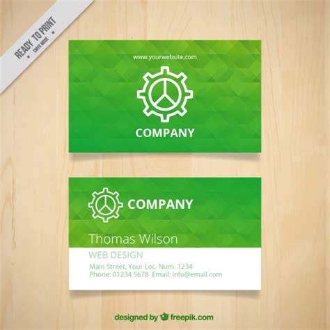 A green card, known officially as a permanent resident card, is an identity document which shows that a person has permanent residency in the united states. Free Vector | Green business card template with geometric shapes