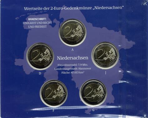 Deutschland 5 X 2 Euro 2013 A J Satz 2 Euro Gedenkmünzen Bundesland